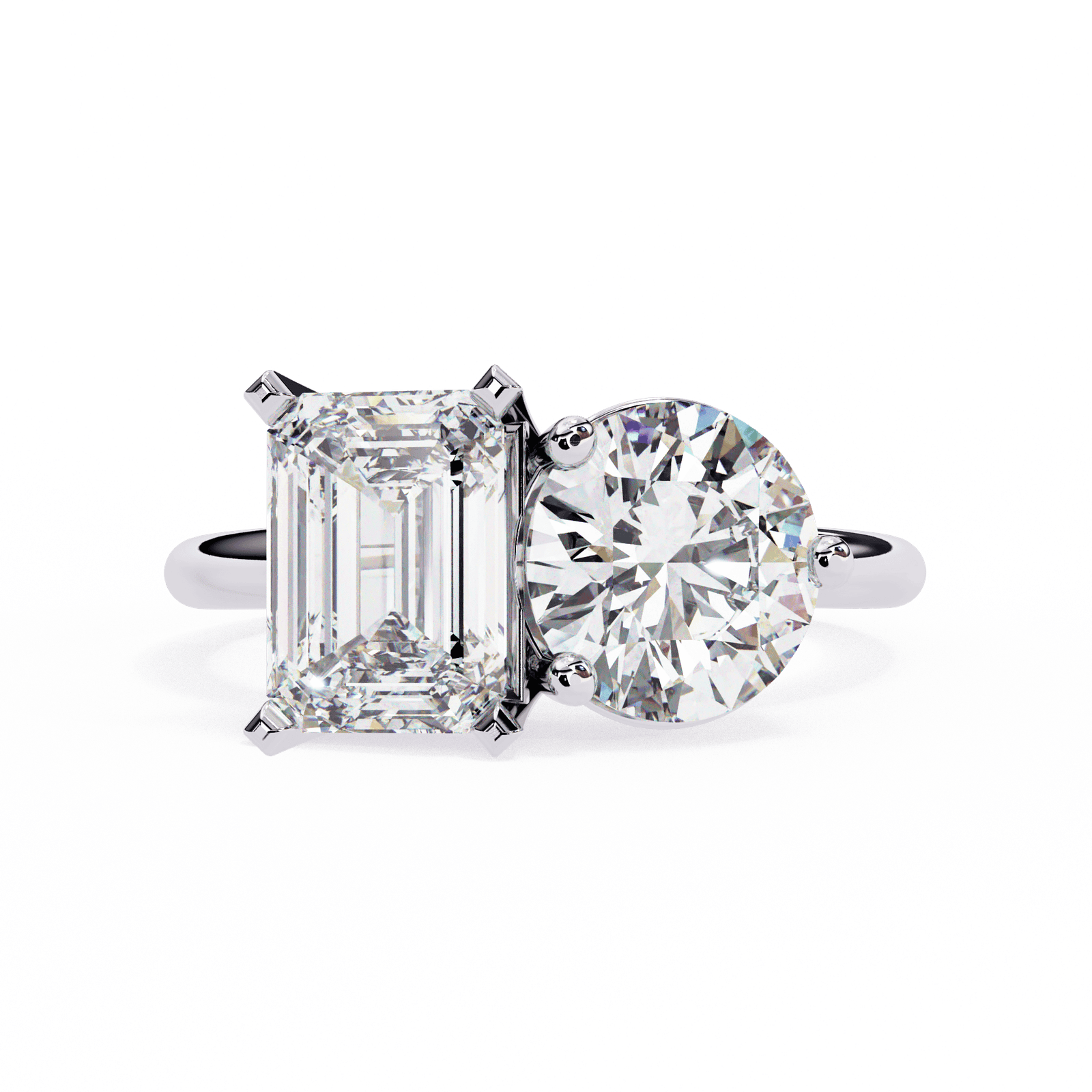 Radiant & Round Diamond Duo Ring